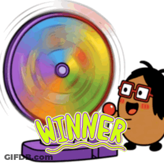 Cartoon Cat Standing On Another Cat Saying I Win GIF