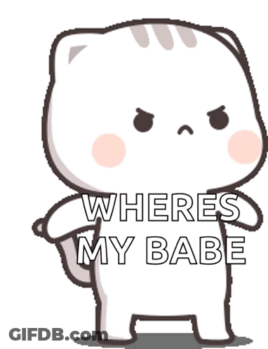 Cartoon Cat Standing On One Leg Where's My Babe GIF