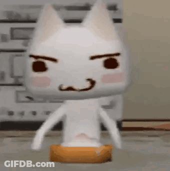 Cartoon Cat Standing On Orange Object GIF