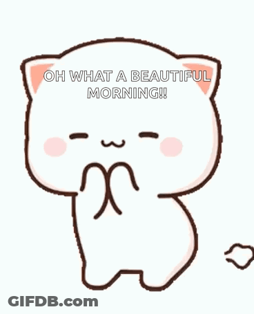 Cartoon Cat Standing Saying Oh What A Beautiful Morning GIF