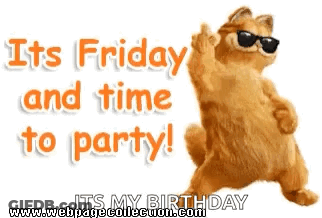 Cartoon Cat Sunglasses It's Friday Party GIF