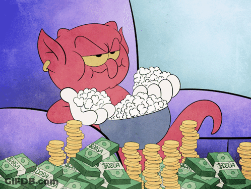 Cartoon Cat Surrounded By Dollar Bills $Dosa GIF