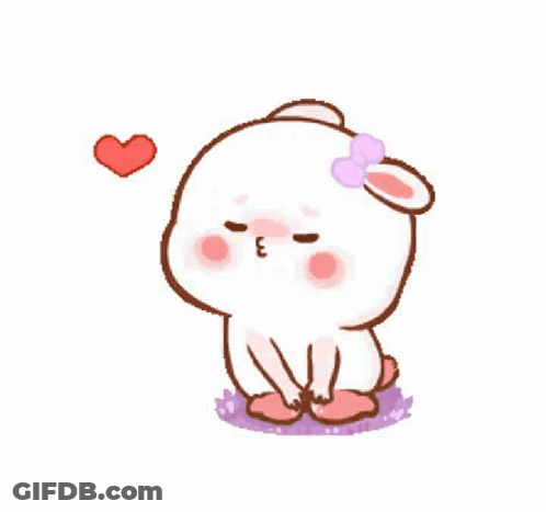 Cartoon Cat Surrounded By Hearts And Nitey Nite Baby Muah GIF