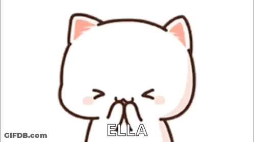 Cartoon Cat Surrounded By Hearts Ella GIF