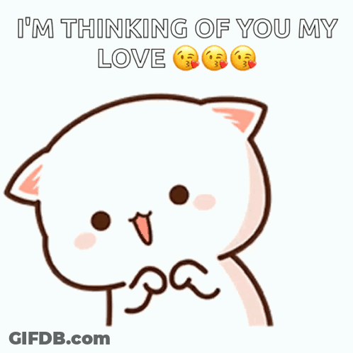 Cartoon Cat Thinking Of You GIF