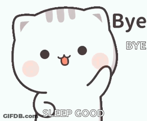 Cartoon Cat Thumbs Up Bye Bye Sleep Good GIF