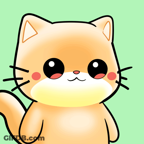 Cartoon Cat Thumbs Up Green Background GIF