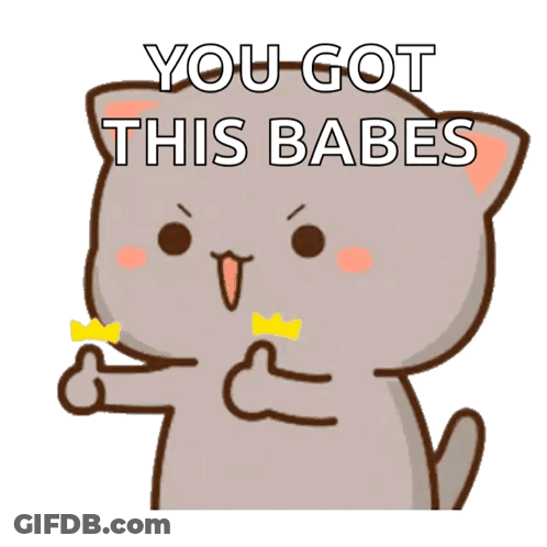 Cartoon Cat Thumbs Up You Got This Babes GIF