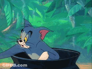 Cartoon Cat Tom Lying In Water GIF