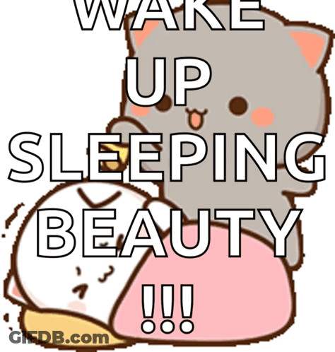 Cartoon Cat Wake Up Sleeping Beauty GIF