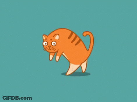 Cartoon Cat Walking On Blue Background GIF