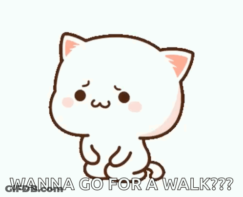 Cartoon Cat Wanna Go For A Walk GIF