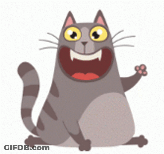 Cartoon Cat Waving GIF