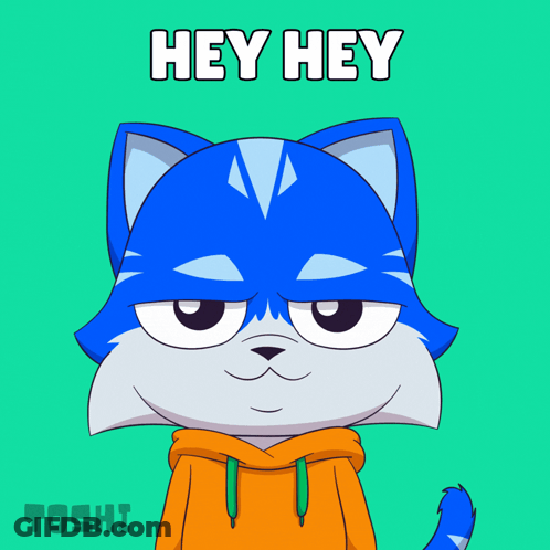 Cartoon Cat Waving Hey Hey GIF