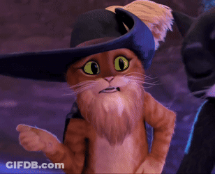 Cartoon Cat Wearing Hat With Feather On Ear GIF