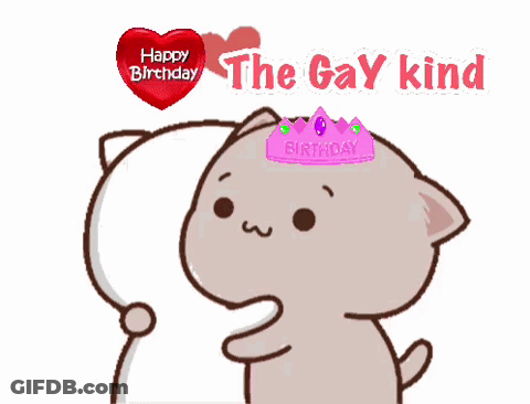 Cartoon Cat Wearing Pink Crown Saying The Gay Kind GIF