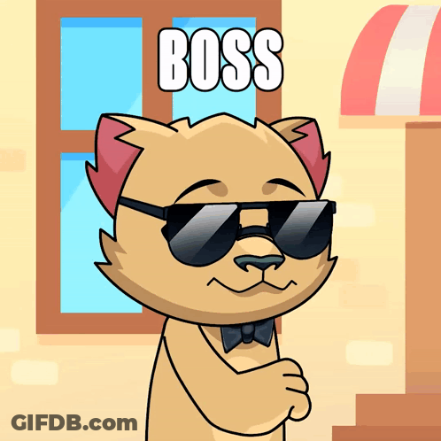 Cartoon Cat Wearing Sunglasses And Bow Tie GIF
