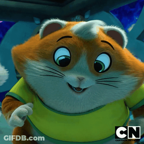 Cartoon Cat Wearing Yellow Shirt With CN Logo GIF