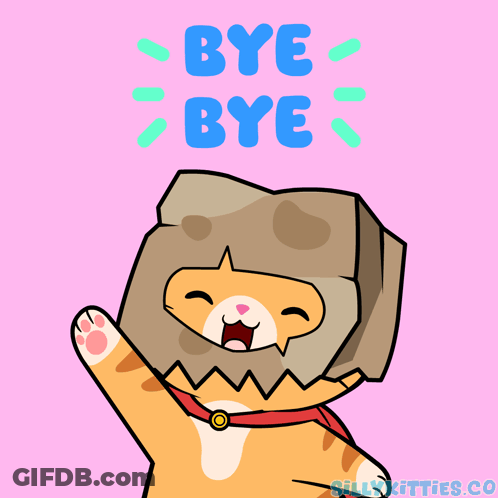 Cartoon Cat With Bag On Head Saying Bye Bye GIF