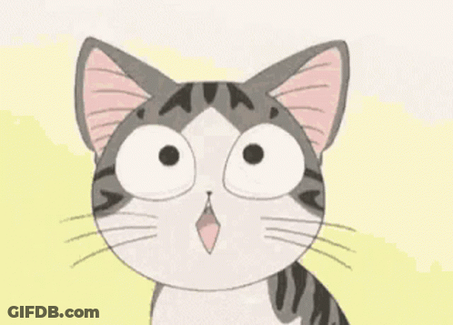 Cartoon Cat With Big Eyes And Pink Tongue Sticking Out GIF