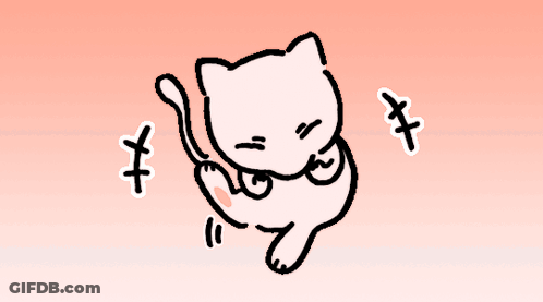 Cartoon Cat With Chinese Symbols GIF