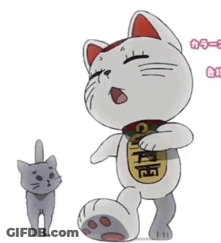Cartoon Cat With Chinese Writing On Chest GIF