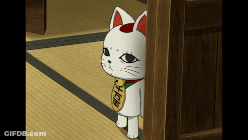 Cartoon Cat With Chinese Writing On Collar GIF