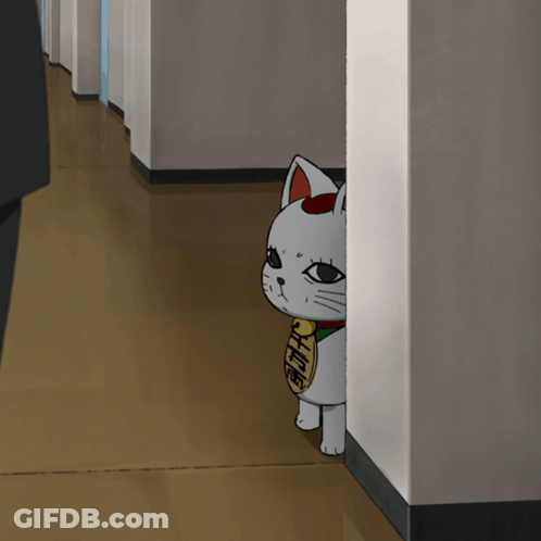 Cartoon Cat With Chinese Writing On Collar GIF