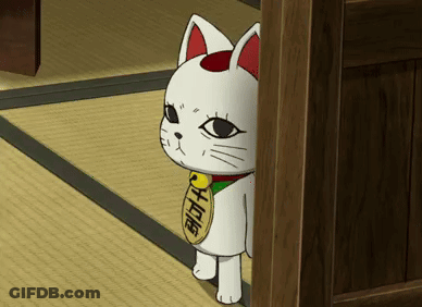 Cartoon Cat With Chinese Writing On Neck GIF