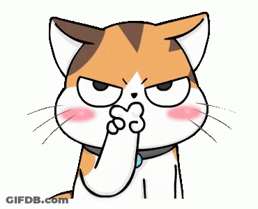 Cartoon Cat With Collar Covering Nose GIF