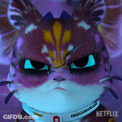 Cartoon Cat With Collar That Says Chakalau GIF