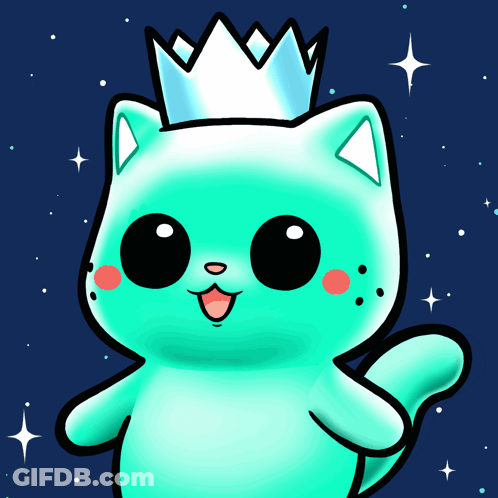 Cartoon Cat With Crown GIF