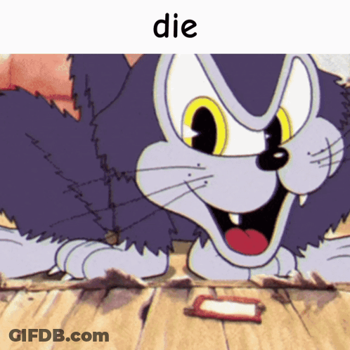 Cartoon Cat With Die GIF