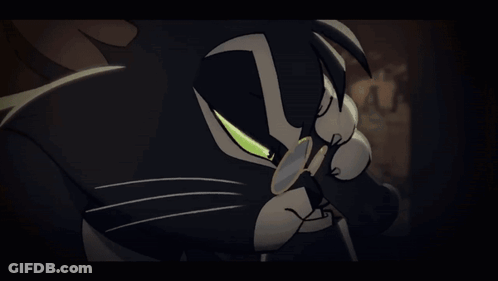 Cartoon Cat With Glasses And Green Eyes Number 9 GIF