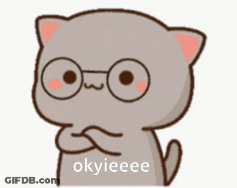 Cartoon Cat With Glasses And Okyieeee GIF