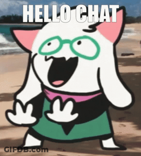 Cartoon Cat With Glasses And Pink Scarf Saying Hello Chat GIF