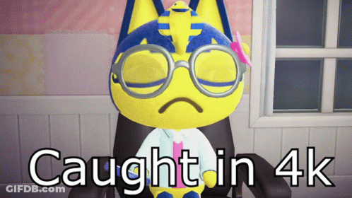 Cartoon Cat With Glasses Caught In 4K GIF