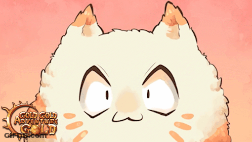 Cartoon Cat With Gold Gold Adventure Gold Logo In Background GIF