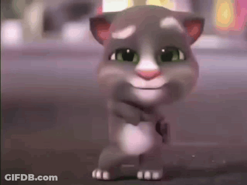 Cartoon Cat With Green Eyes Standing On Street GIF