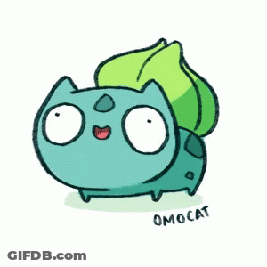 Cartoon Cat With Green Leaf On Back Omocat GIF