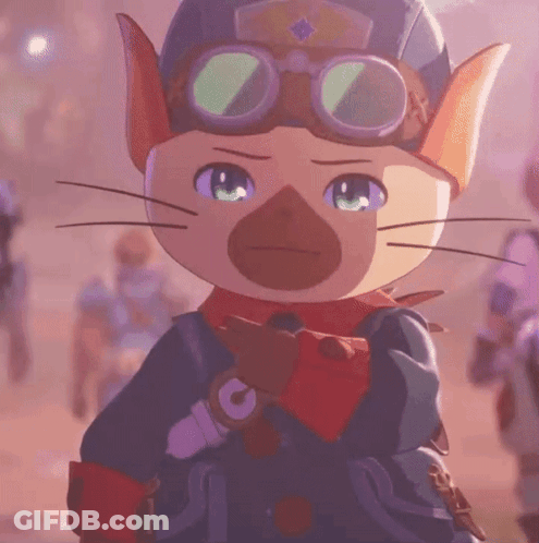 Cartoon Cat With Hat, Goggles, And G GIF