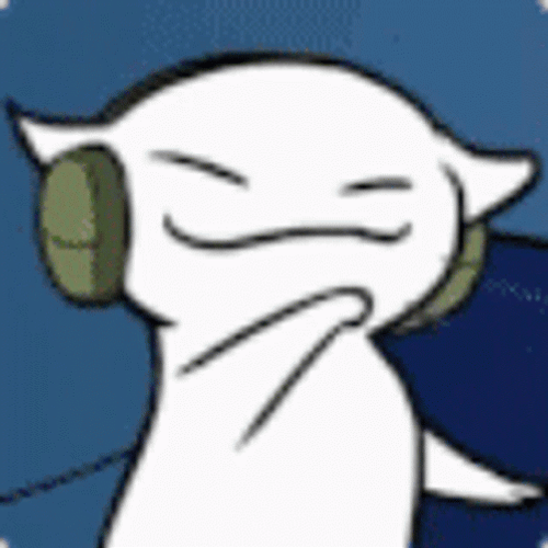 Cartoon Cat With Headphone Jamming GIF