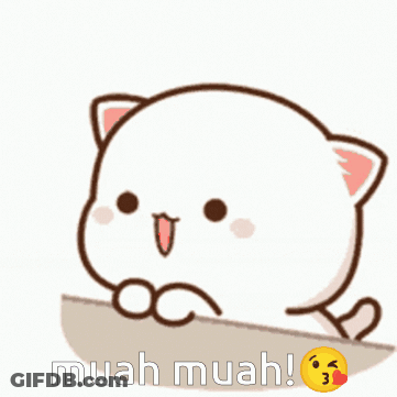Cartoon Cat With Heart In Mouth Muah Muah GIF