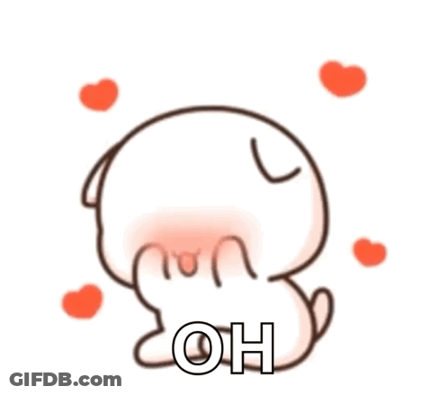 Cartoon Cat With Hearts And Oh GIF