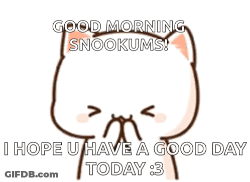 Cartoon Cat With Hearts Says Good Morning Snookums GIF