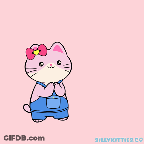 Cartoon Cat With Hearts Sillykitties.co GIF