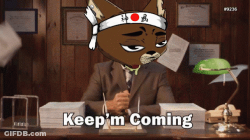 Cartoon Cat With Keep I'm Coming Headband GIF