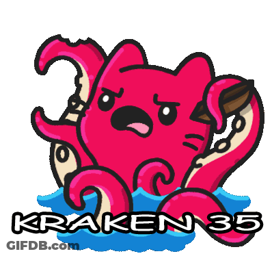 Cartoon Cat With Kraken 35 Logo GIF