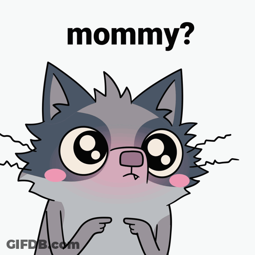 Cartoon Cat With Mommy Text GIF