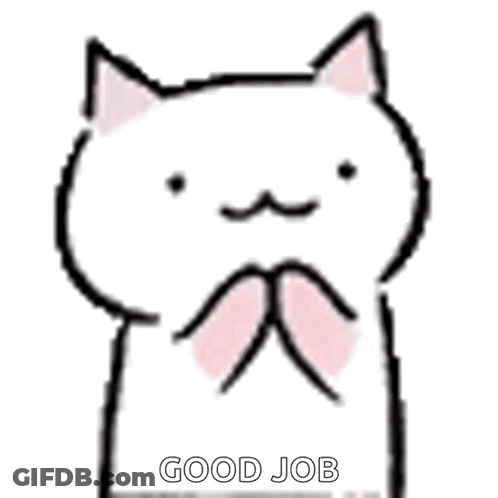 Cartoon Cat With Mustache Saying Good Job GIF